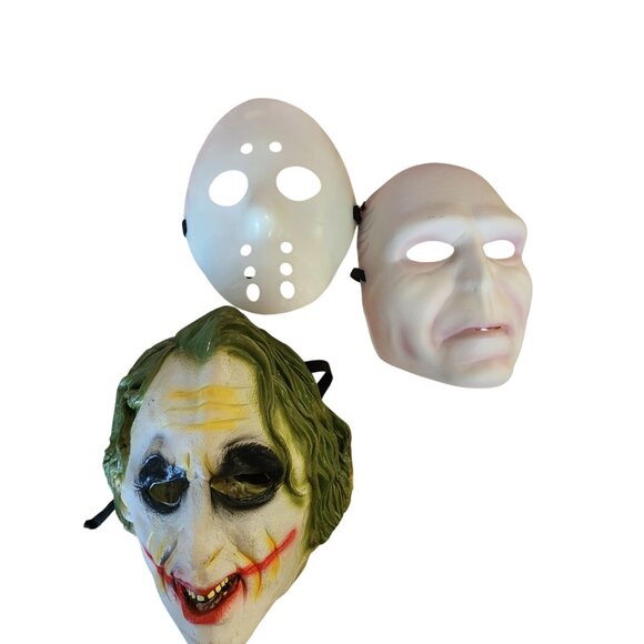 Set Of 3 Halloween Masks Jason Joker & Old Man Costume Props Party Accessories - Picture 1 of 1